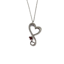 Flippy 925 Ezüst nyaklánc, szív és lepke cirkóniával nyaklánc