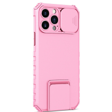 Flippy Defender iPhone 13 Pro Stand telefontok, Flippy, Rózsaszín, Ütésálló, Csúszó kamera védelem tok és táska