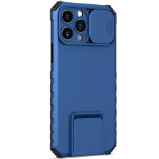 Flippy Defender Samsung Galaxy S22 Stand telefontok, Flippy, Kék, Ütésálló, Csúszó kamera védelem tok és táska