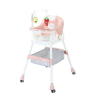 Flippy Gyermek Asztalszék, KeepHome, Multifunkcionális, Összecsukható, Kerekekkel, Tárolókosár, Műanyag, Biztonsági öv, Játékakasztó, 110 x 60 x 70 cm, Rózsaszín