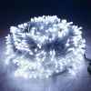 Flippy karácsonyi fényberendezés, jégcsap típusú fényfüggöny, 45 m, 1080 hideg hatású fehér  LED izzóval, villanó fényjátékkal, tartozék akkumulátorral 6.5 m gumi burkolatú átlátszó vezetékke