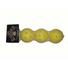 Floorball labda Bandit, 3 db-os szett sárga szín, szabvány méret floorball felszerelés