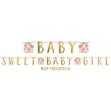  Floral Baby Sweet Baby Girl papír felirat 2 részes party kellék