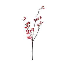 FLORISTA WINTERGREEN piros bogyós ág fagyott 54cm dekoráció
