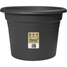 Florus Mediterran Cilindro virágcserép 25 cm átmérő antracit kerti dekoráció
