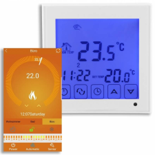 FLOUREON Wifis szobatermosztát elektromos fűtés kapcsolására fekete okostermosztát fűtésszabályozás