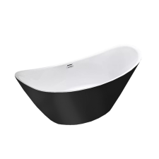  Flow szabadon álló fürdőkád fekete kád, zuhanykabin