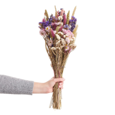 FLOWER MARKET szárított virágcsokor, lila-rózsaszín dekoráció