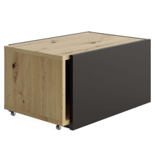 FMD artisan tölgy és fekete színű kihúzható dohányzóasztal (437014) bútor