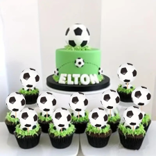  Focilabda mintás papír tortadísz 12 db/ csomag sütés és főzés