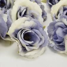  Fodros mini rózsafej 4cm vintage kék dekorációs kellék