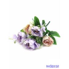  Fodros peónia 5 fejes csokor 29 cm - Cirmos Lila dekoráció