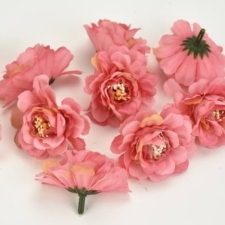  Fodros virágfej dark pink 4cm 1db dekorációs kellék