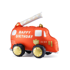  Foil balloon Fire truck, mix, 67x53 cm party kellék