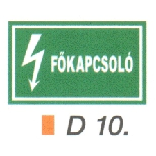  Fökapcsoló D10 információs címke