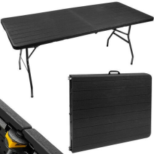  Folding garden table black 180cm kerti bútor