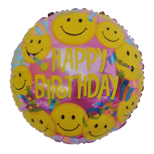  Fólia lufi – Happy Birthday – Emoji, Smile party kellék