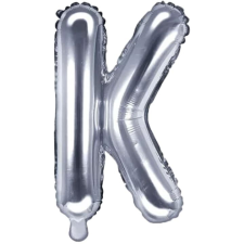  Fólia lufi S DEPOT®, ezüst, K betű alakú, 40 cm party kellék
