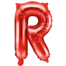  Fólia lufi S DEPOT®, piros, R betű alakú, 40 cm party kellék