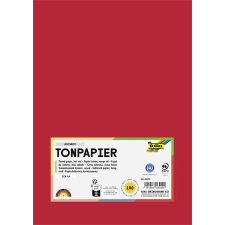 Folia Színes papír, A4, 130 g, 100 lap, FOLIA, élénkvörös (FL6420) kreatív papír