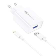 Foneng EU13 hálózati töltő + USB-A - Lightning kábel fehér (EU13 iPhone) mobiltelefon kellék