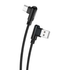 Foneng X70 USB-A - USB-C derékszögben hajlított csatlakozós kábel 1m fekete (6970462517313) kábel és adapter