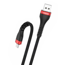 Foneng X82 USB-A - Micro USB 3A töltőkábel 1m fekete kábel és adapter