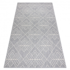 Fonott sizal flat szőnyeg 48731637 Négyzetek rombusz, геометричен szürke / krém 140x200 cm lakástextília