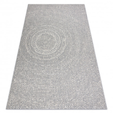 Fonott sizal flat szőnyeg 48832637 Körök, pontok szürke / krém 140x200 cm lakástextília