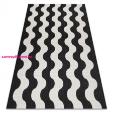  Fonott sizal flat szőnyeg 49377690 Hullám krém / fekete 200x290 cm lakástextília