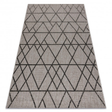 Fonott sizal floorlux szőnyeg 20508 ezüst / fekete HÁROMSZÖGEK 120x170 cm lakástextília