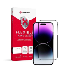 Forcell Edzett üvegfólia (Tempered Glass) Forcell Flexibilis 5D Full Glue Iphone 14 Pro Max 6,7&quot; fekete mobiltelefon kellék