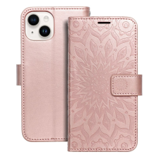 Forcell iPhone 14 könyvtok, fliptok, telefon tok, mágneszáras, szilikon keretes, rose gold, mandala mintás, Forcell Mezzo tok és táska