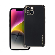 Forcell Leather műbőr Apple iPhone 14 hátlap tok fekete (68549) tok és táska