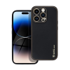 Forcell Leather műbőr hátlap tok, Apple iPhone 14 Pro, fekete