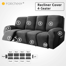 Forcheer Relax Fotel Huzat (bársonyos, 4 üléses, fekete, rugalmas) lakástextília