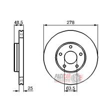  Ford Focus 2 első féktárcsa (278mm, hűtött) - Hart autóalkatrész