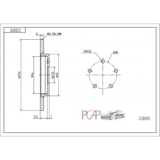  Ford Mondeo 3 hátsó féktárcsa (280mm, hűtetlen) - Hart autóalkatrész