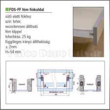 Forest Fiókcsúszó FDS-FF 54mm magas Fém fiókoldal 54x500mm fehér