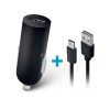 Forever Autós töltő, Szivargyújtós töltő, 5V / 2A, 1 x USB aljzat, USB Type-C kábellel, Forever, fekete, M02