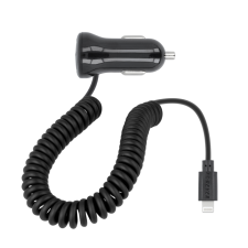 Forever M-01 Autós Lightning töltő 2100mA Fekete mobiltelefon kellék