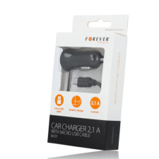 Forever micro USB, Szivargyújtós töltő, M-01, 3440995, 2100mAh, fekete mobiltelefon kellék