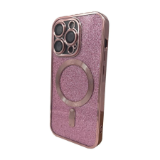 Forever Szilikon TPU védőtok Mag Glitter Chrome iPhone 15 Pro Max számára (TPUAPIP15UMGCTFOPI), rózsaszín tok és táska