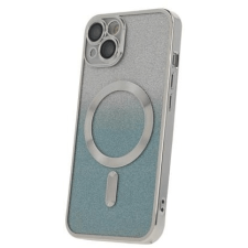 Forever Szilikon TPU védőtok Mag Glitter Chrome iPhone 15 számára (TPUAPIP15MGCTFOSI), ezüst tok és táska