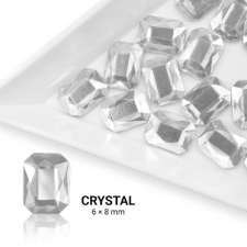Formakő téglalap alakú - 6x8mm - Crystal 20db körömdíszítő