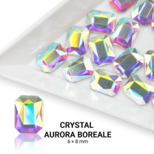 Formakő téglalap alakú - 6x8mm - Crystal AB körömdíszítő