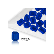  Formakő téglalap alakú - 6x8mm - Sapphire körömdíszítő