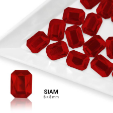  Formakő téglalap alakú - 6x8mm - Siam 20db körömdíszítő