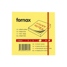 Fornax Jegyzettömb öntapadó, 75x75mm, 80lap, Fornax neon sárga post-it
