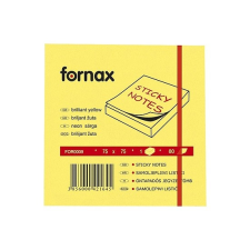 Fornax öntapadós jegyzettömb 75x75mm 80 lap neon sárga jegyzettömb